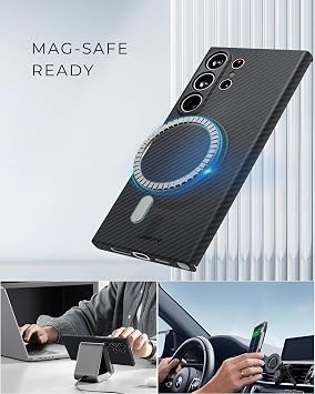 Samsung Galaxy S24 Ultra Phone Case, Thinborne 600D Aramid Fiber Magnetic Charging Ultra Thin & Lightweight Premium Carbon Feel Minimalist American Brand