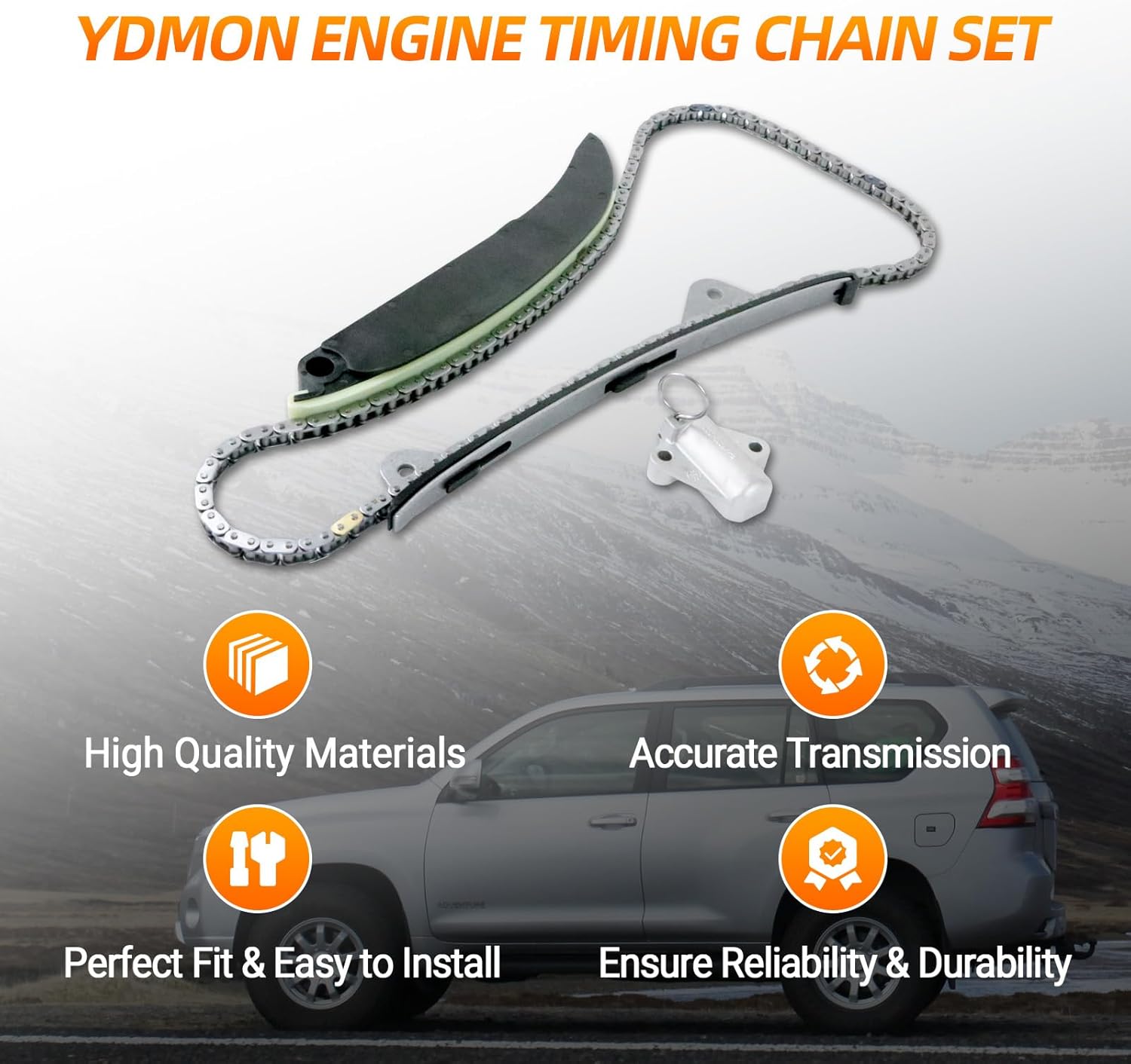 Engine Timing Chain Kit, Compatible with Kia Elantra Sonata Tucson Optima Soul Forte 2.0L L4, Automotive Engine Timing Part Sets Replaces Part 24321-2E200 24410-2E000 24420-2E200