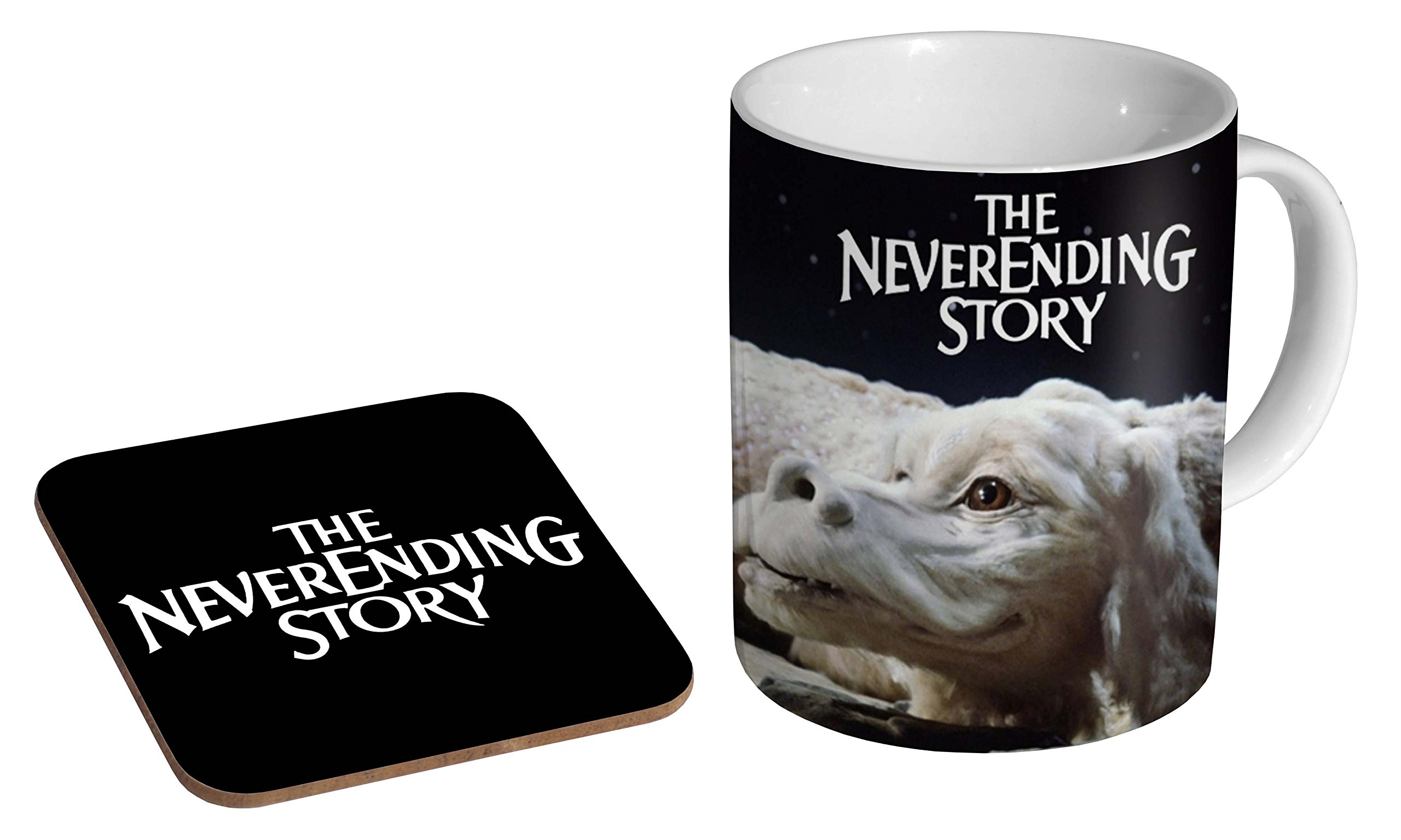 Mugmart White The Neverending Story Falcor Ceramic Coffee Mug + Coaster Gift Set …