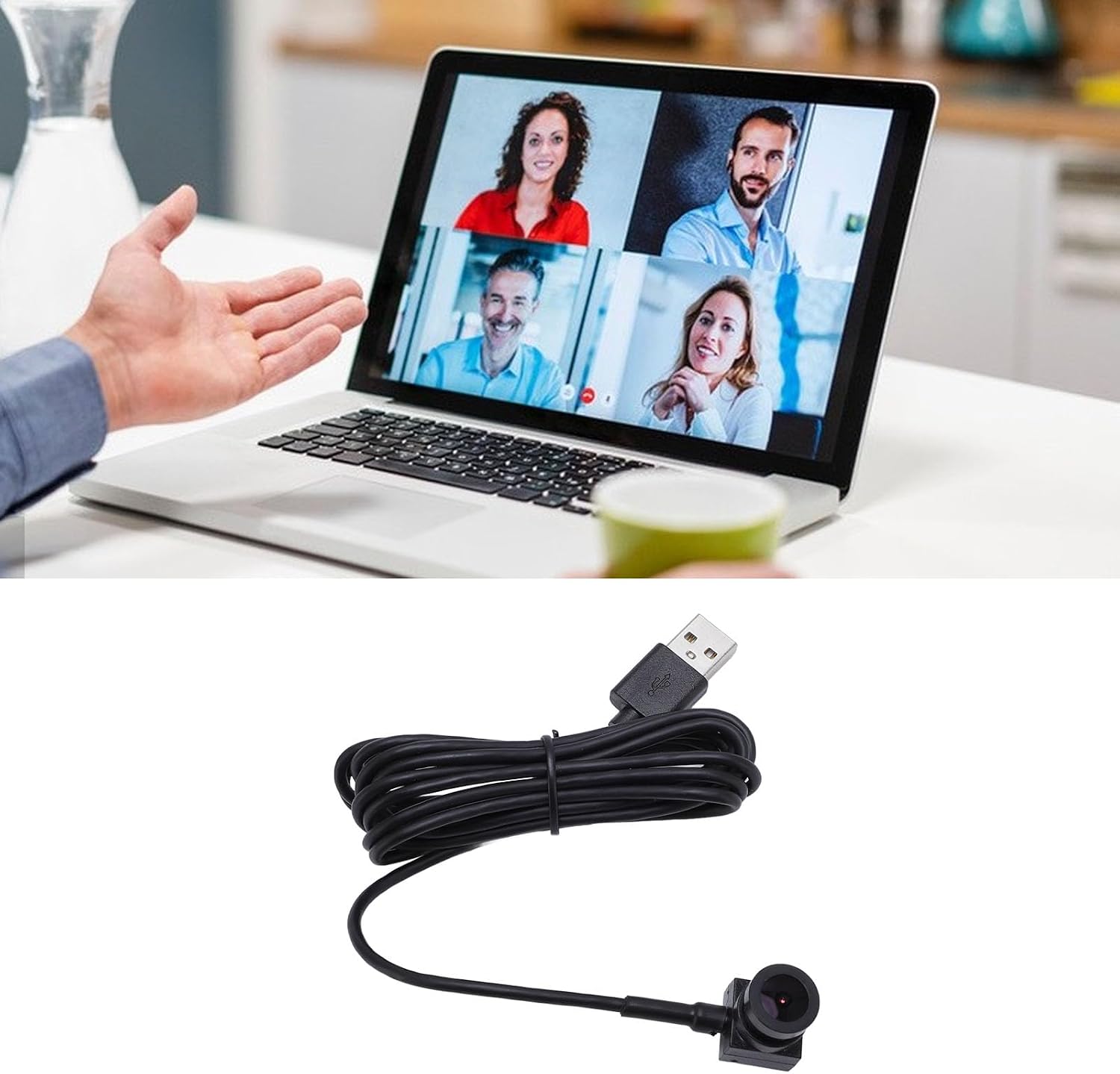 Center Webcam 1080P 2MP HD Pixels Built in Microphone Compact USB Computer Eye Contacting Webcam for Laptop