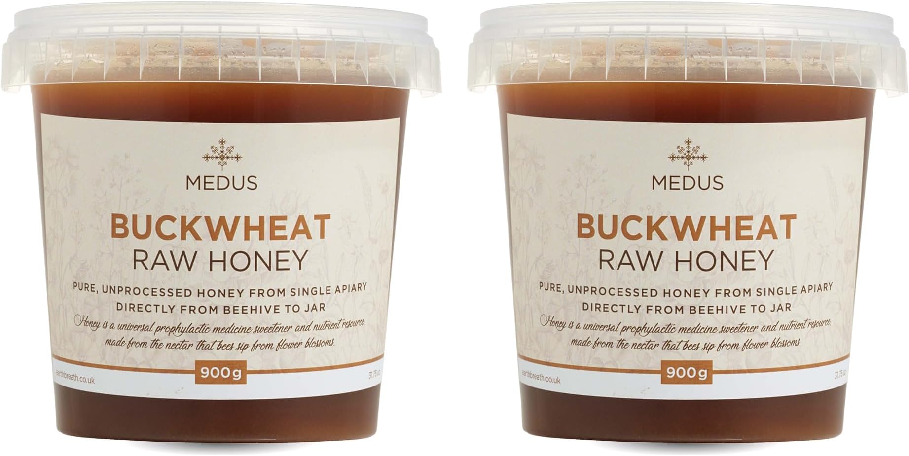 Earthbreath Buckwheat Raw Honey – 1.8kg (2 x 900g) –100% Raw & Natural – Sustainably Harvested – Rich in Natural Goodness – No Artificial Additives