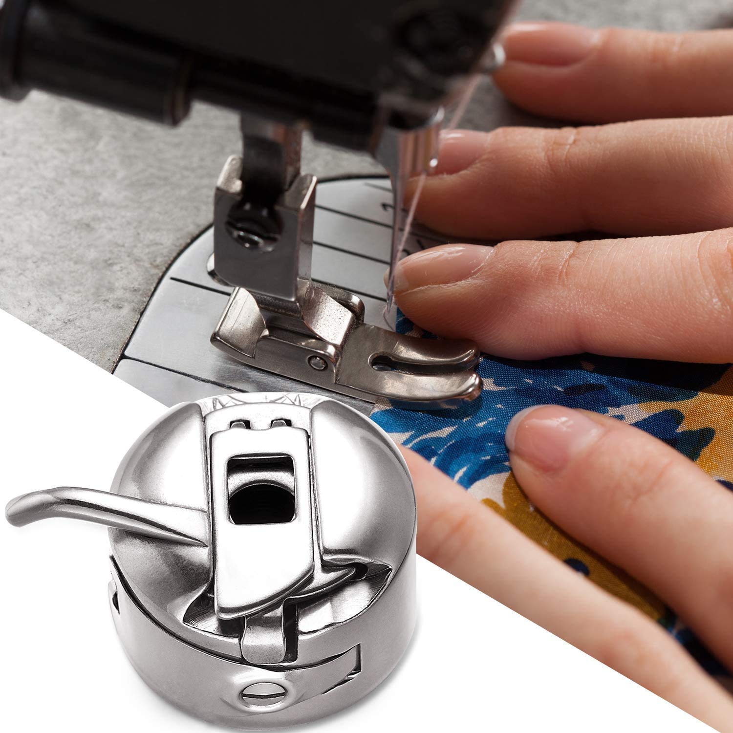 SSKR Metal Sewing Bobbin Case for All Type of Sewing Machines Suitable for One Side Flat Needle Machines (Silver) -3 Piece — Amazon image 5