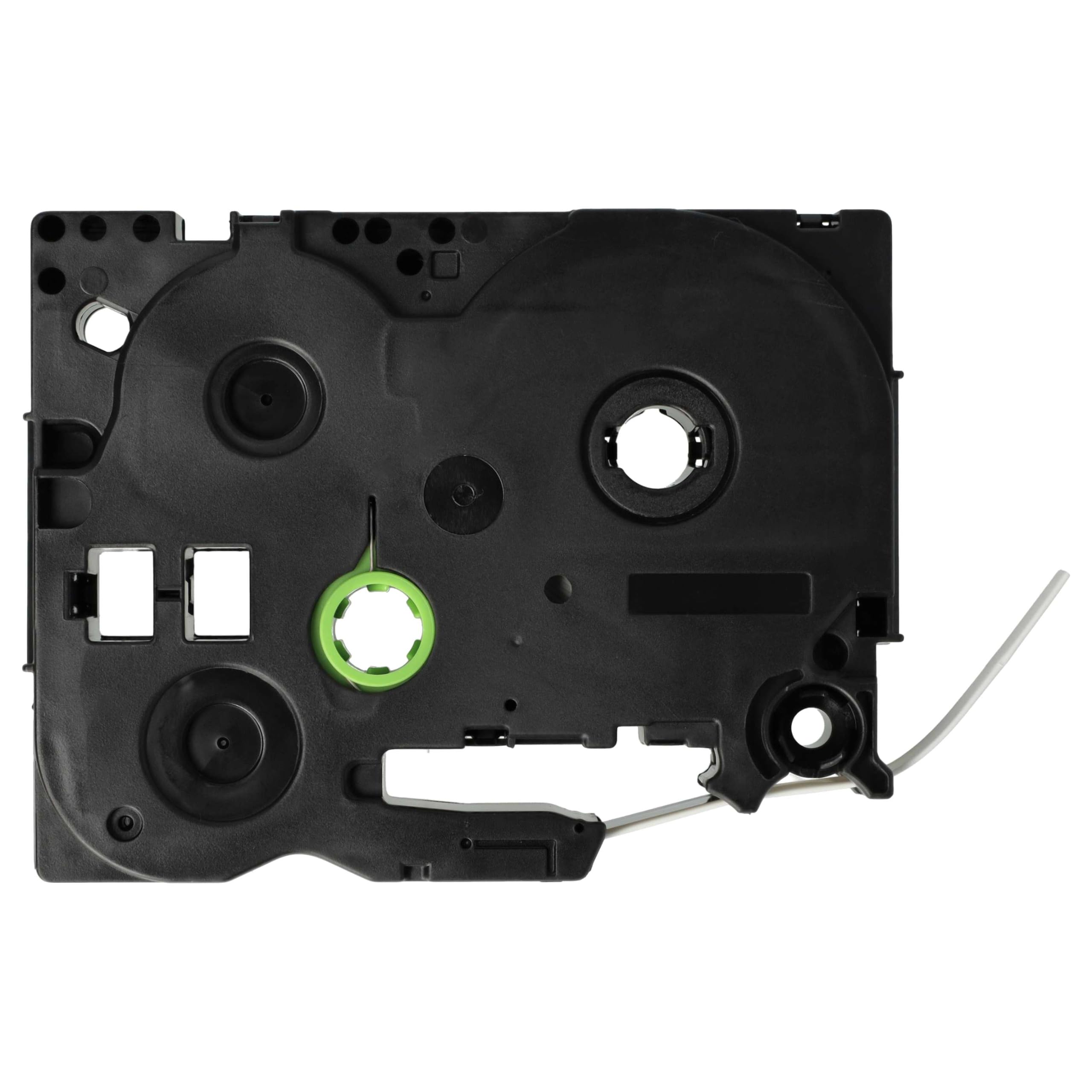 vhbw 5x taśmy kompatybilne z drukarką etykiet Brother P-Touch PT-E550 czarno-białe, kaseta z tuleją termokurczliwą, 8,8 mm