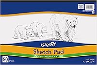 Vista 1 de UCREATE - P4747 UCreate Bloc de dibujo de gramaje estándar, 18 x 12 pulgadas, 50 hojas