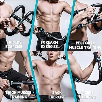 U-Shape Twister Arm Exerciser, Adjustable Chest Expander, Biceps,Triceps,Shoulders,Back,Forearm and Inner Thigh Workout ,Upper Body Strength Training,Portable Spring Resistance Home Fitness Equipment
