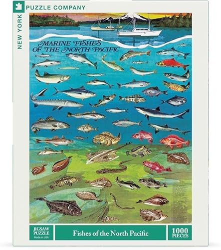 Miniatura 3 de New York Puzzle Company - Vintage Images Fishes of the North Pacific - Rompecabezas de 1000 piezas