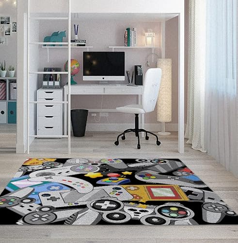 Gaming Rug Game Carpet For Gamer Kids Boy Playroom Rug Controller Area Rugs Dining Living Play Home Decor Non-Slip Comfy Floor Pink Mat39''X59'' #TOP3