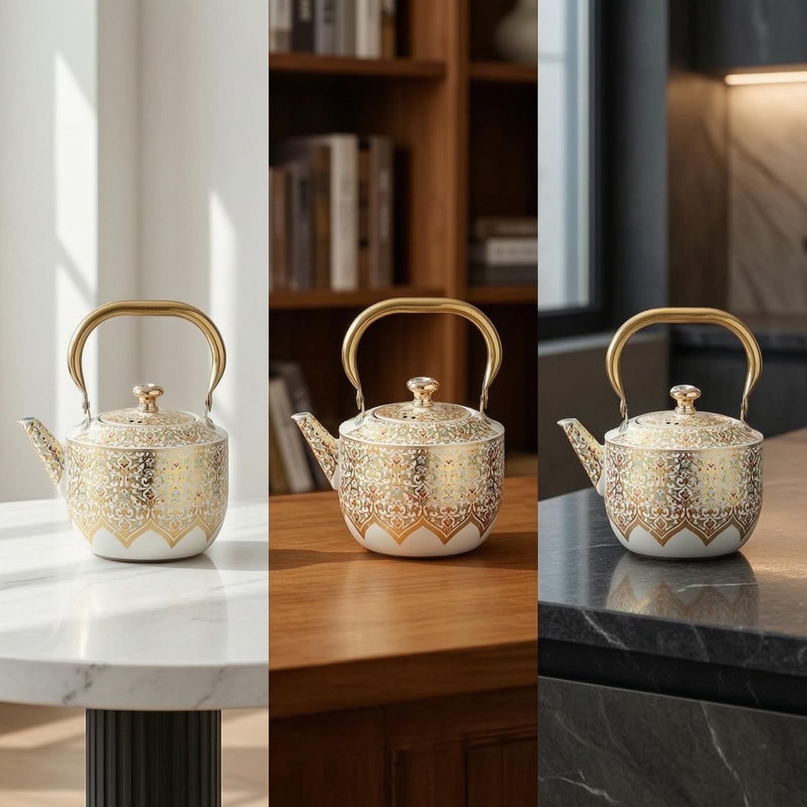 Sharplace Tetera de Acero Inoxidable Tetera Hervidor Jarra Olla con Mango Ergonómico y Vertido sin Goteo Calentamiento Uniforme en Placa Adecuada para Hogar Invitados Colección