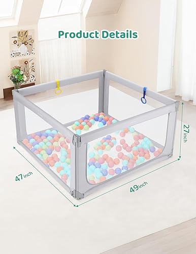 Miniatura 5 de Kidirect Corrales para bebés plegables, corralito pequeño para bebés y niños pequeños, corralito de juegos para bebés con puerta de seguridad,
