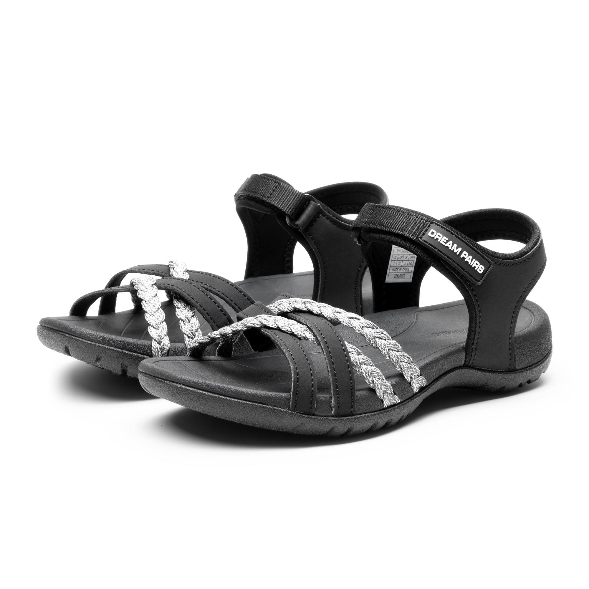 DREAM PAIRS Damen Sportsandalen mit gepolstertem EVA-Fußbett & rutschfester Gummisohle, Atmungsaktive Outdoor-Sandalen für Strand, Wandern & Alltag