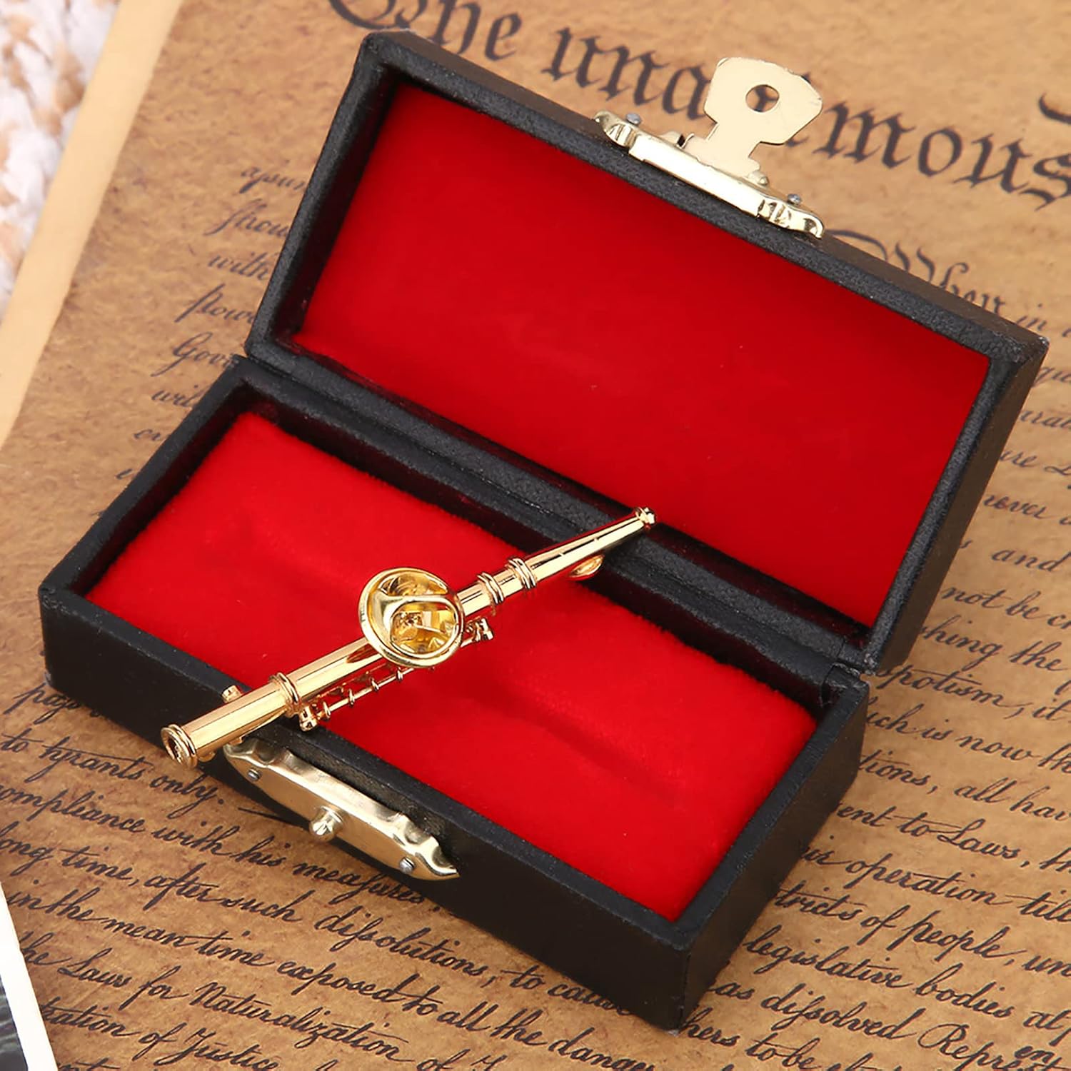 Elegant SilverPlated Mini Flute Shaped Brooch Pin: A Unique Accessory for Enriching Your Collection