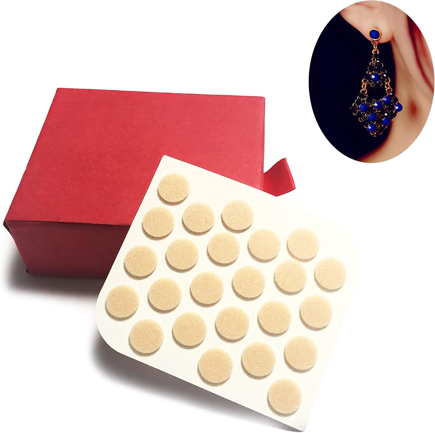 192 PCS Earring Supports/Stabilizer Pads - Perfect for Heavy/Large Earrings, Made from Sticky and Light Weight Material That Stay Hold for Days