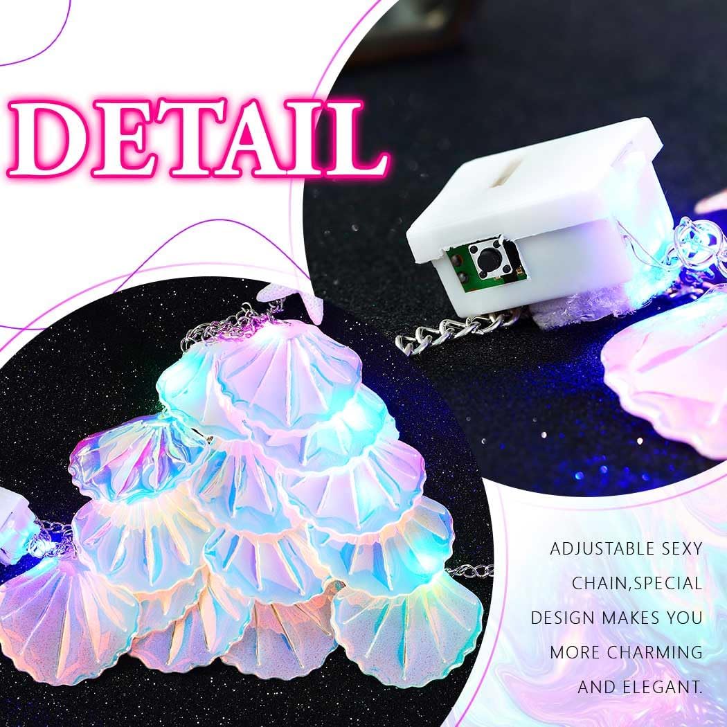 Rave Mermaid Bra Light Up Party Outfit Festival Rave Body Chain for Women