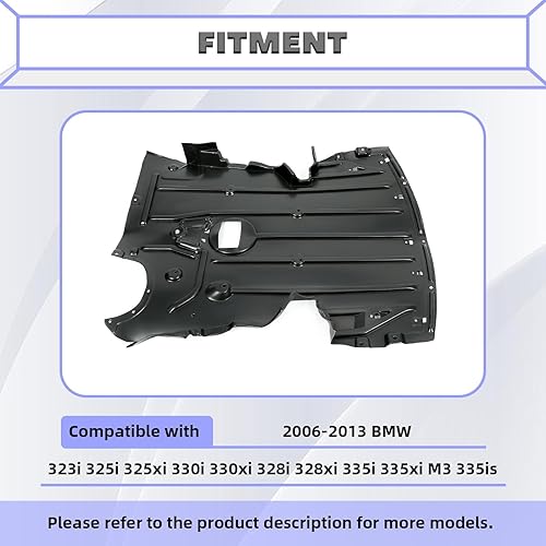 Miniatura 3 de HECASA Protector contra salpicaduras de motor delantero compatible con BMW 323i 325i 325i 330i 330i 330xi 328i 328xi 335i 335xi 3.0L M3 4.0L 335is