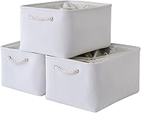 Vista 39 de TheWarmHome - Canasta de lona plegable con asas para almacenar y organizar estantes, ropa, juguetes o armario, ideal para regalo, tamaño pequeño, 12