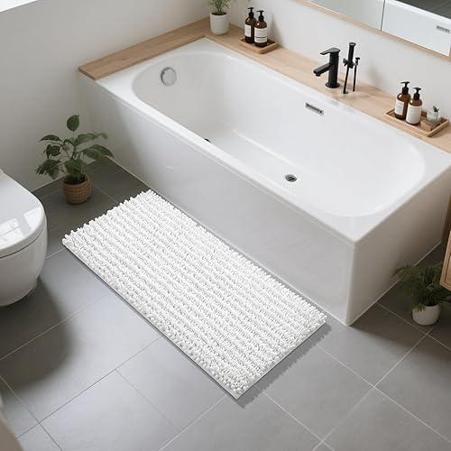 Miniatura 523 de Yimobra - Tapete de baño largo de felpilla, grande de 55.1 x 24 pulgadas, microfibra gruesa, absorbente, extrasuave, antideslizante, peludo, lavable