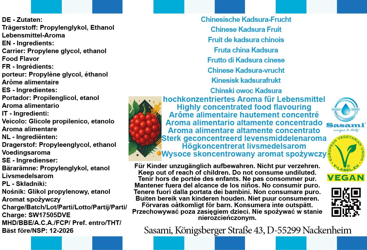 Frutto di Kadsura cinese aroma concentrato - vegano - Sasami - 100ml