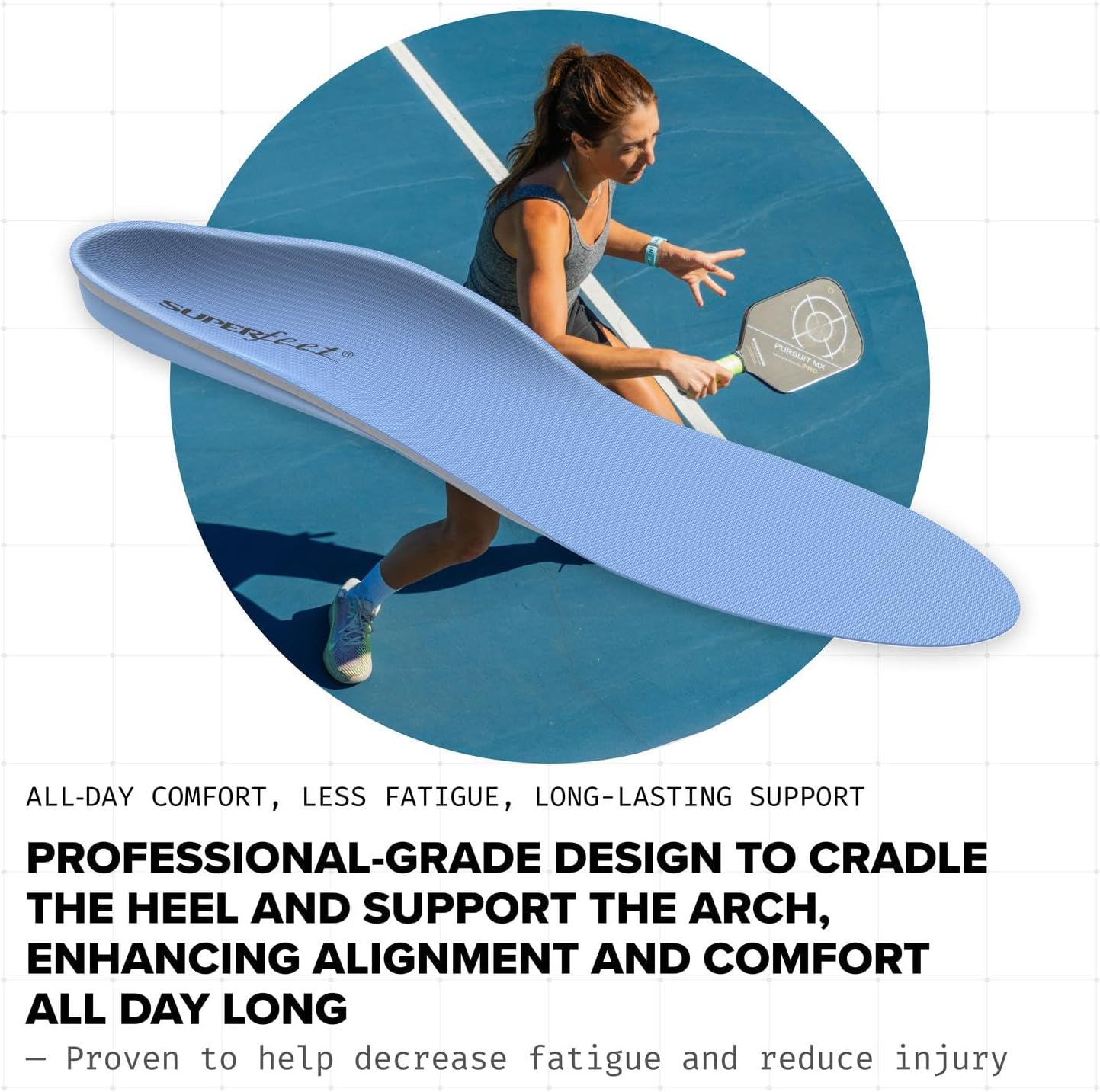 Superfeet All-Purpose Support Medium Arch Insoles (Blue) - Trim-To-Fit Orthotic Shoe Inserts - Professional Grade - Men 7.5-9 / Women 8.5-13 - Image 5