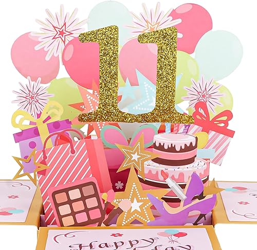 Vista 93 de CIEHER Tarjeta desplegable de cumpleaños número 17 para niñas, tarjeta de felicitación 3D de feliz cumpleaños de 17 años, regalos únicos