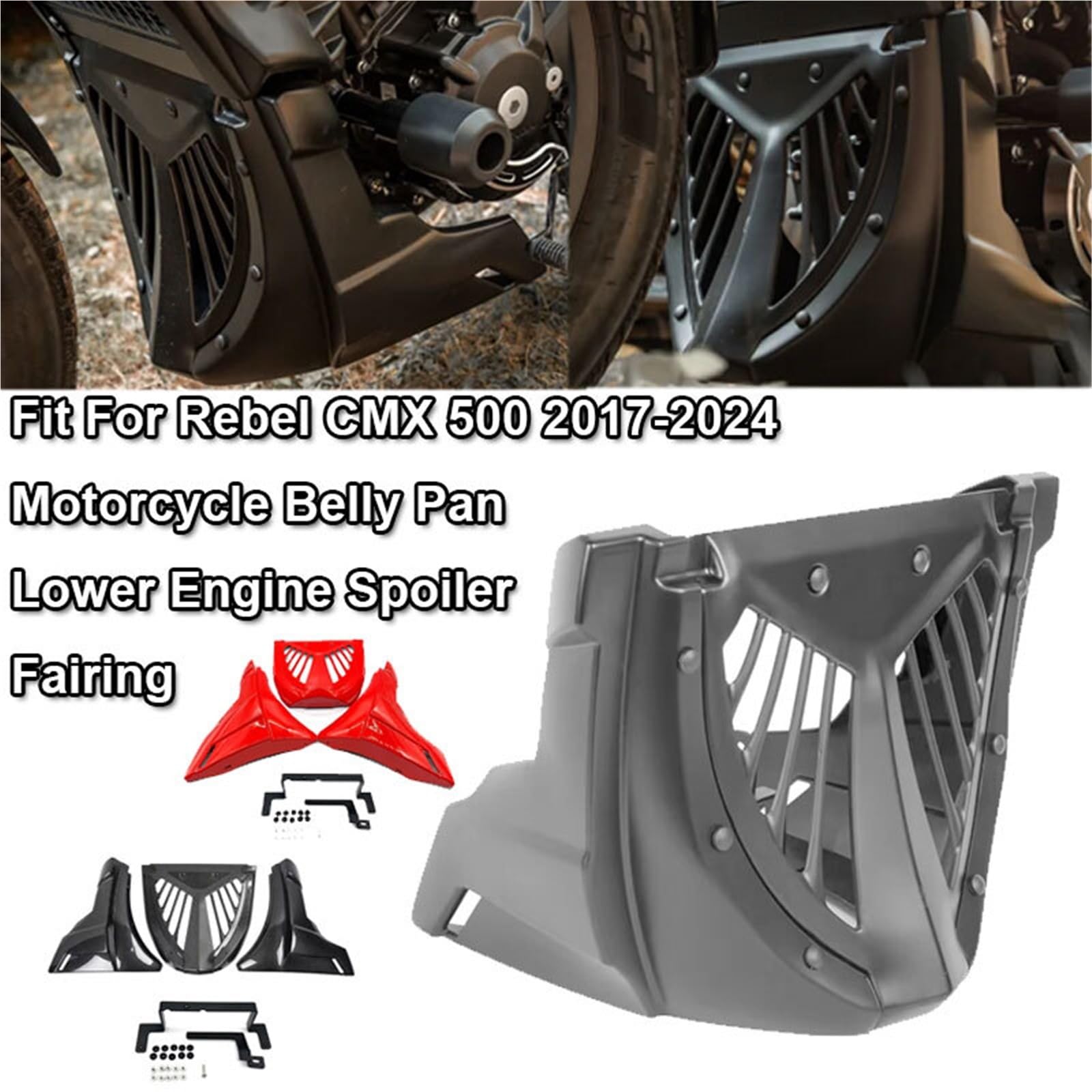 Pasuje do HONDA Rebel CMX500 2017-2024 Osłony ramy Osłona podwozia Dolny spojler silnika owiewki Okna Boczne Spojler Skrzydło dachowy