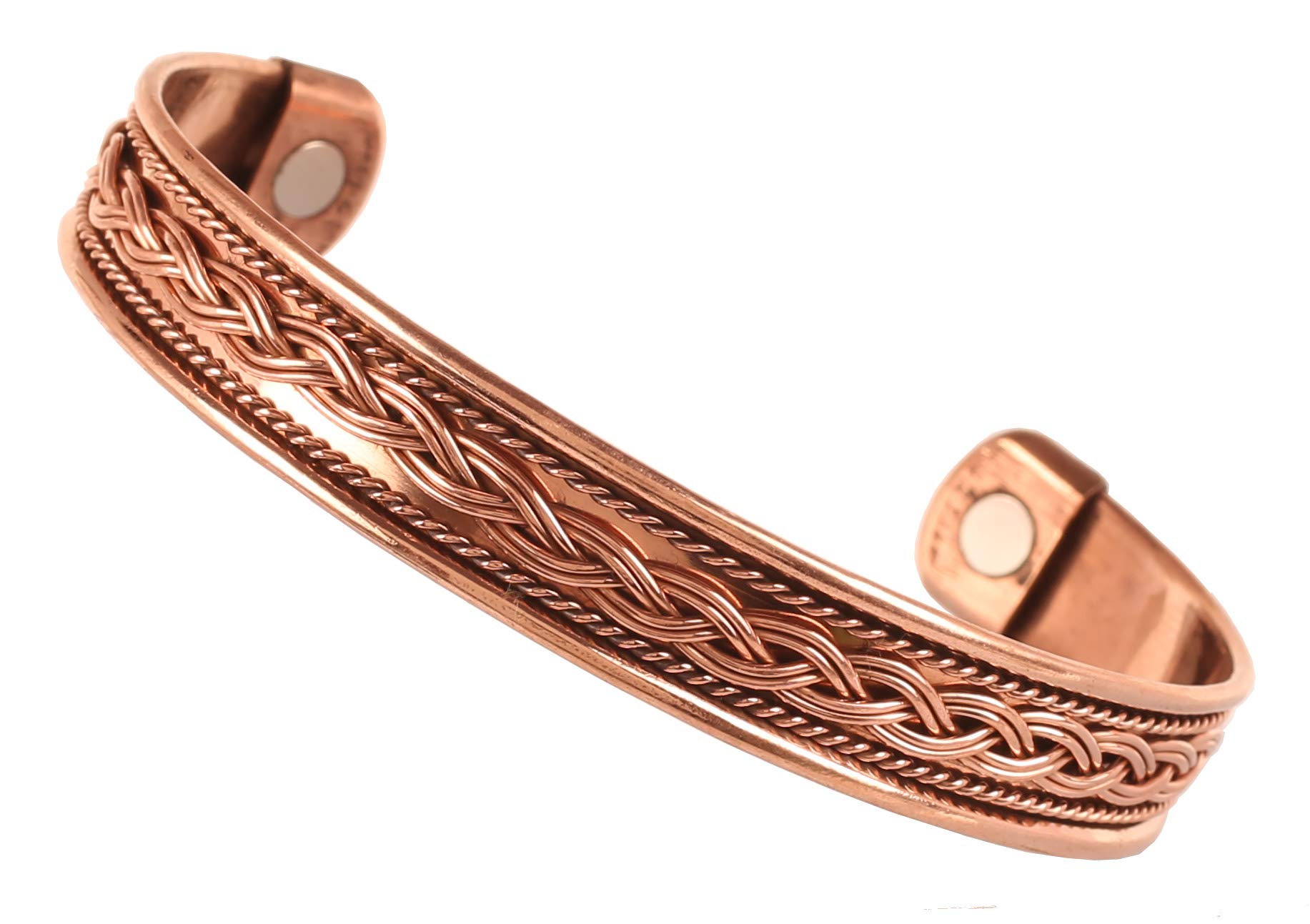 New! Touchstone Indian Beautifully Twisted Wire Hammered Braid Magnetic Healing Copper Peace Chakra Yoga Meditation Mantra Jewelry Bracelet for Women and Men. (B07RX5YW2F) Amazon Price History, Amazon Price Tracker