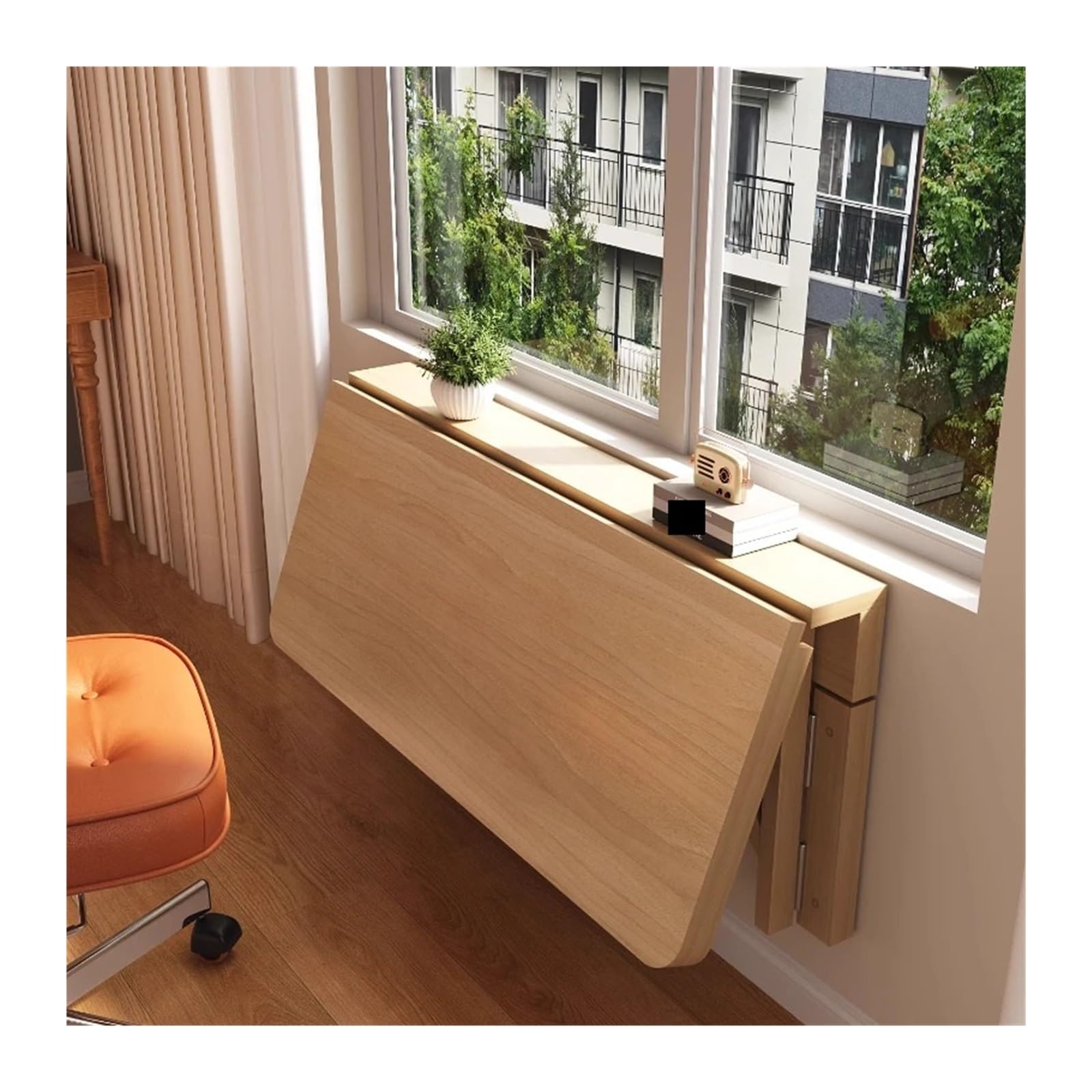 Table pliante murale bureau ordinateur portable gain de place écriture maison
