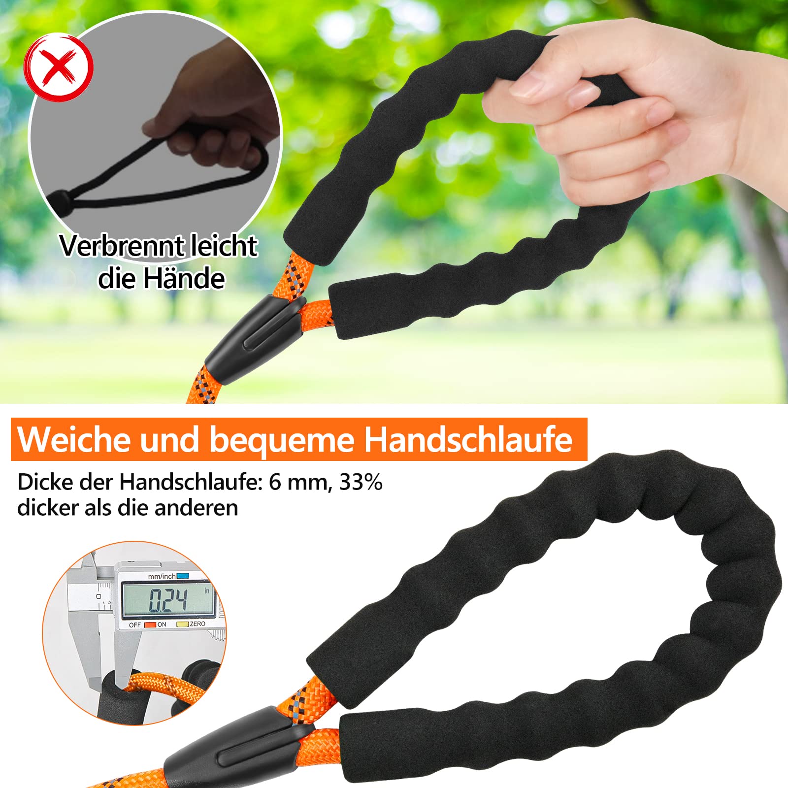 X XBEN Guinzaglio per cani, 3 m, 5 m, 6 m, 9 m, 10 m, 15 m, 20 m, 25 m, 30 m, con comoda impugnatura imbottita, guinzaglio da allenamento per cuccioli