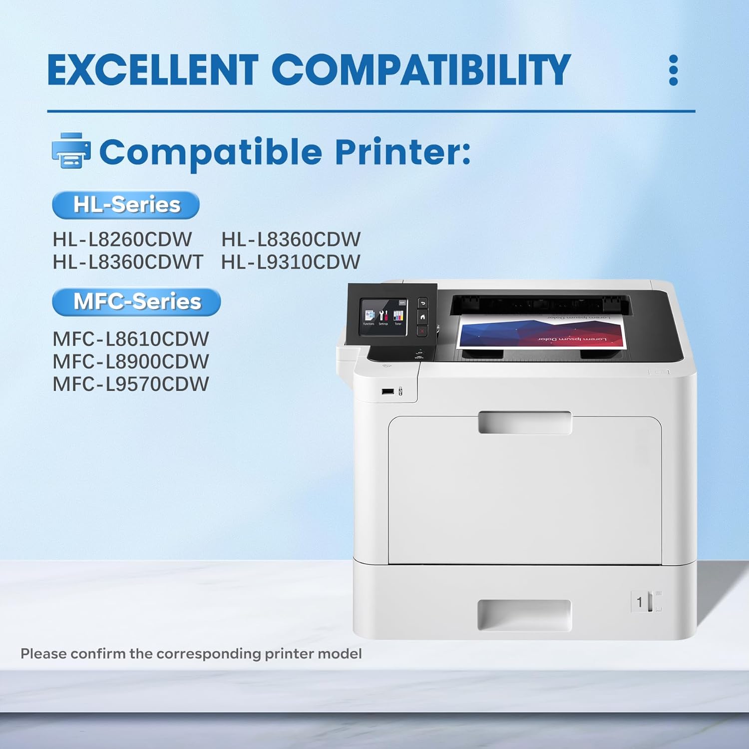 TN-433 TN433 Toner Cartridges Set 4 Pack Replacement for Brother TN433 TN 433 TN431 High Yield for MFC-L8900CDW HL-L8360CDW HL-L8260CDW MFC-L8610CDW Printer Ink (TN433BK/C/M/Y)