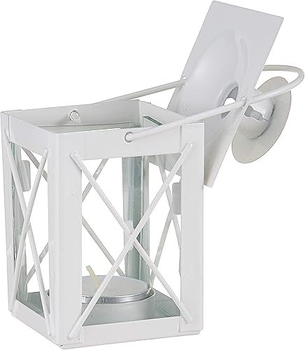 Miniatura 3 de Minifarol luminoso de color plateado con portavelas y vela de soja