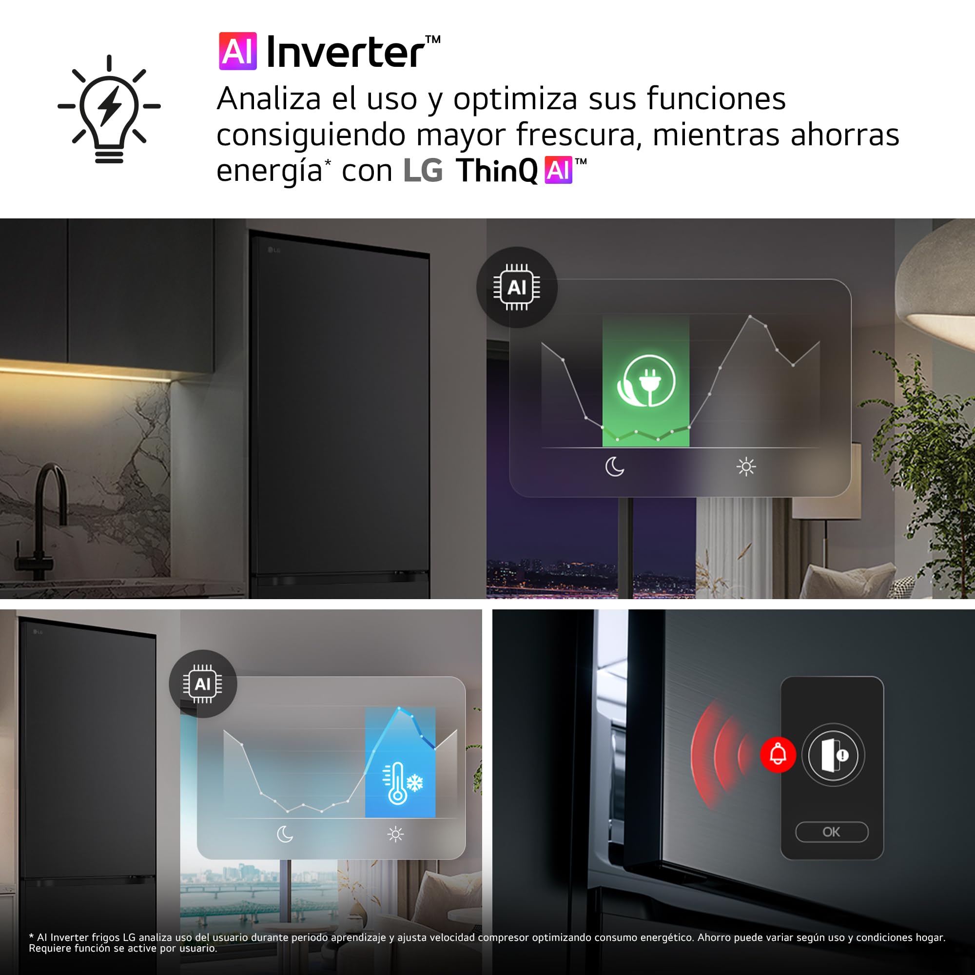 LG GBBSJ11DPY - Frigorífico Combi DoorCooling+, 1.86m, Clasificación D, Serie 200, Capacidad 333l, Inox antihuellas