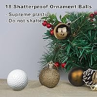 Vista 147 de Bolas de Navidad grandes de bronce de 3.2 pulgadas, adornos de decoración de árbol de Navidad, bolas colgantes inastillables para cumpleaños