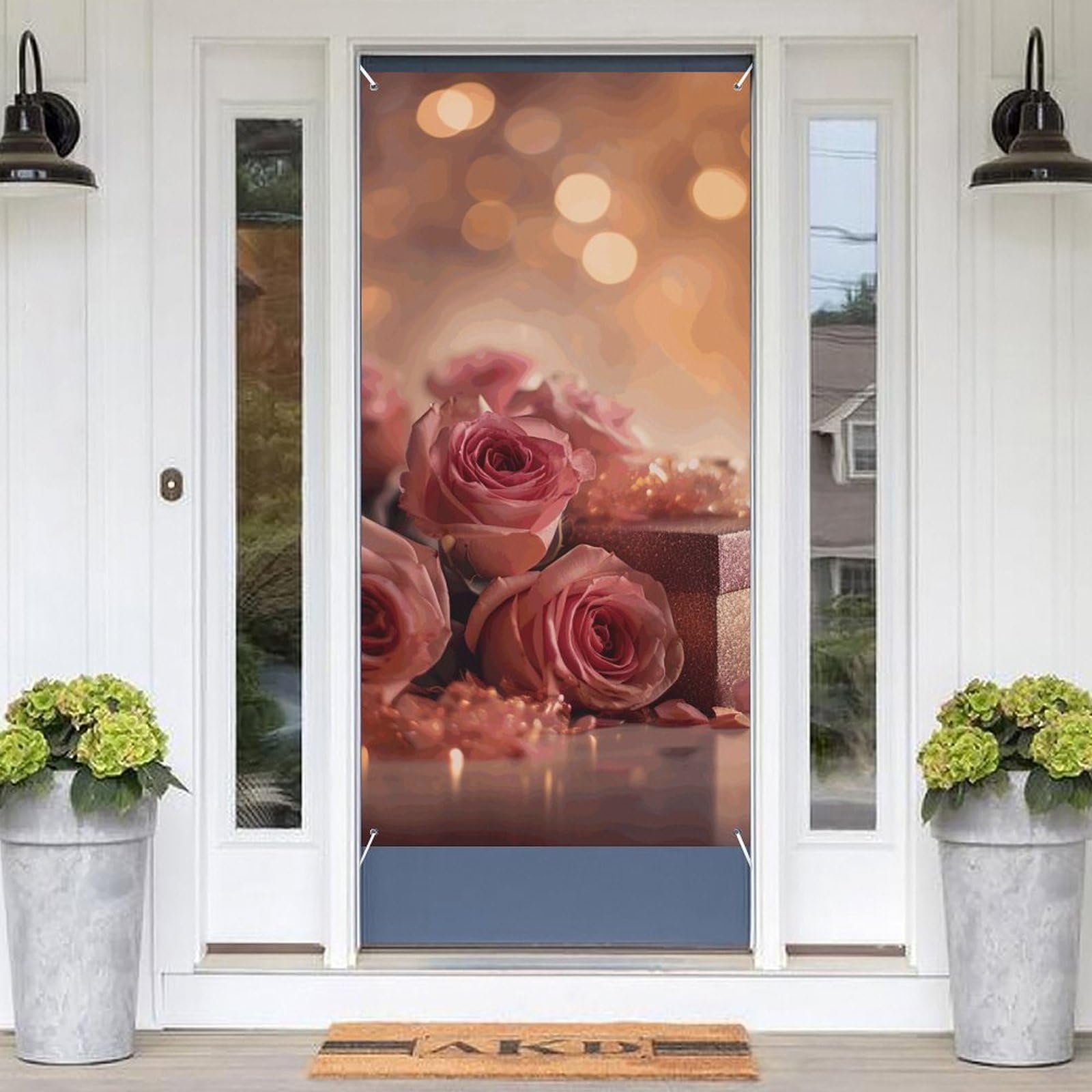 KLOPH Door Cover Decoration Welcome Door Banner Porch Sign Photo Background Doors Curtains for Doorway Privacy Window Curtain Present Porch Cover Indoor Outdoor Decor 70.9x35.4in