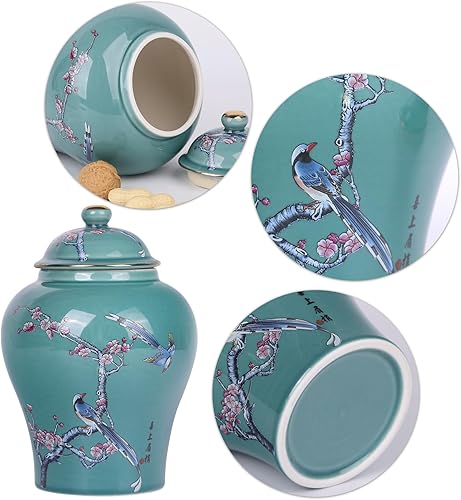 Miniatura 10 de Chinoiserie - Juego de 2 tarros de jengibre, porcelana china azul y blanca, tarro de almacenamiento decorativo para el hogar con tapa (juego máximo)
