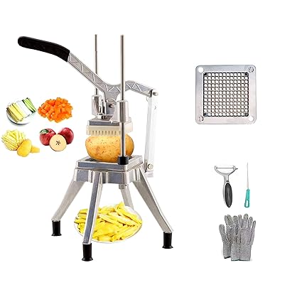 Havulhua Upgrade Fruit Vegetable Cutter Stainless Vegetable Chopper, French Fry Cutter, Stainless Onion Dicer for Tomato Peppers Mushroom with 1 Replacement 1/4