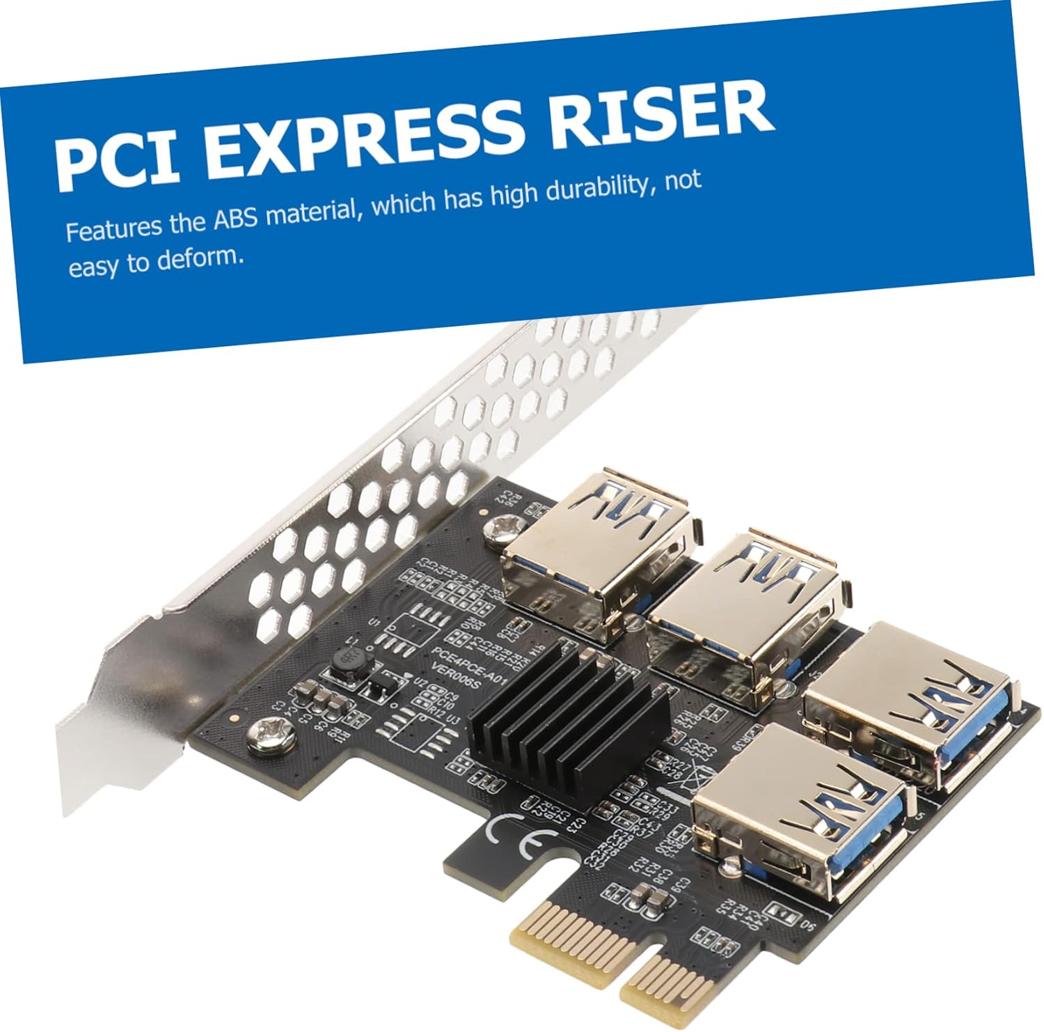 Balacoo PCI-E 1 to 4 Adapter Card for USB 3.0 Graphics Card Expansion PCI Express Riser Extender for Mining Computers High-Speed Connectivity