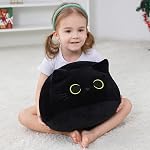 WeBingo Black Cat Plush Toy 16'', Giant Cat Stuffed Animal Plushies Pillow for Girl Boy Kid Adult, Large Big Soft Gift for Birthday Christmas Valentine's Day Home Decor