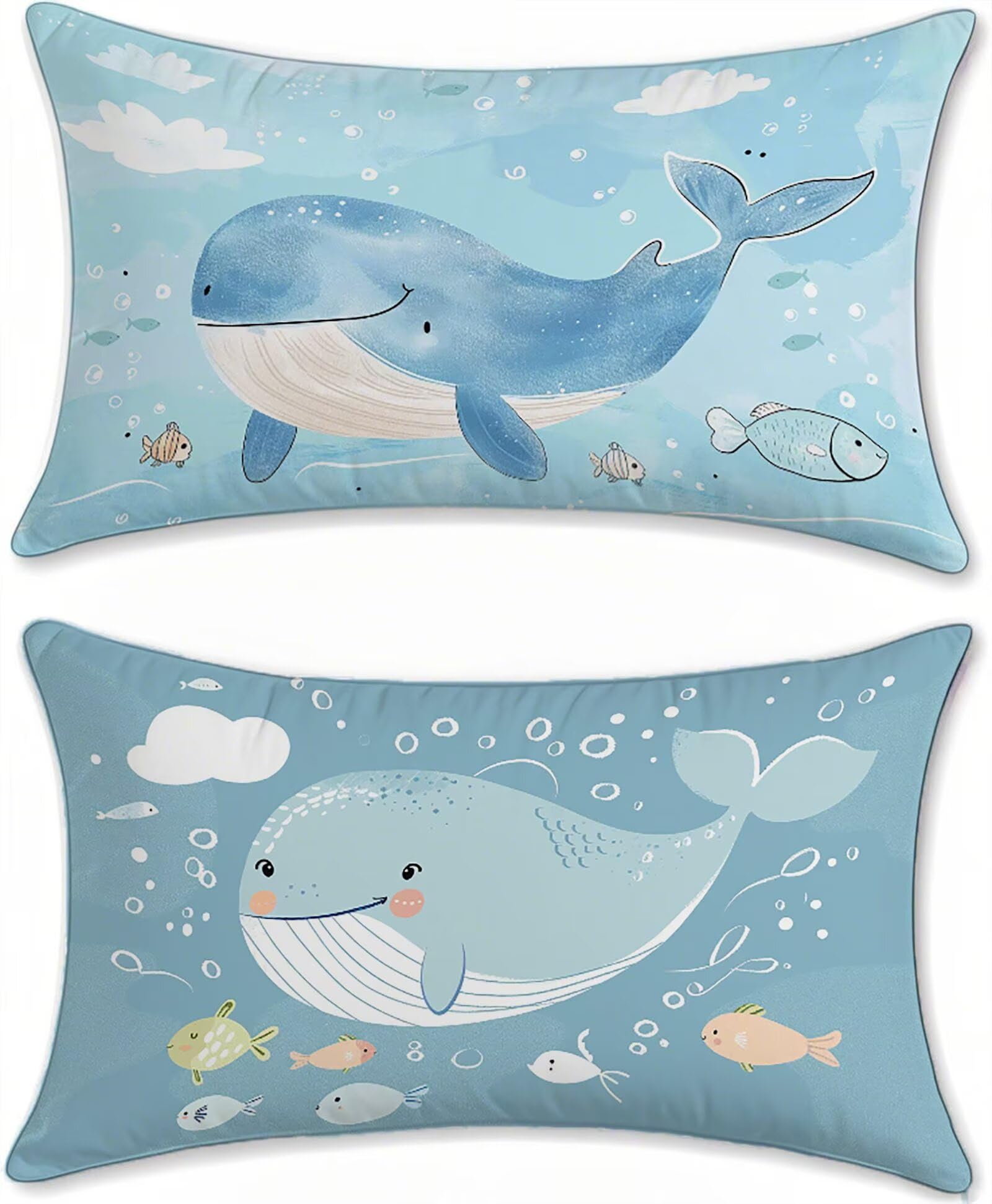 Housse coussin exterieur impermeable turquoise 60x90cm lot de 2