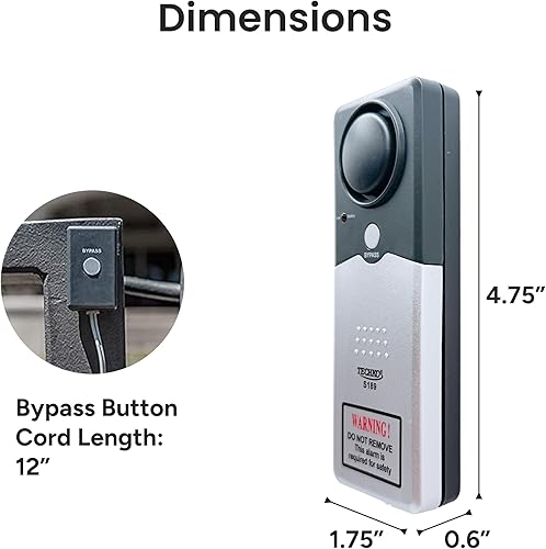 Miniatura 7 de Techko S189 - Alarma de piscina ultra delgada y segura para niños, compatible con ETL UL 2017, resistente a la intemperie interior/exterior, alarma