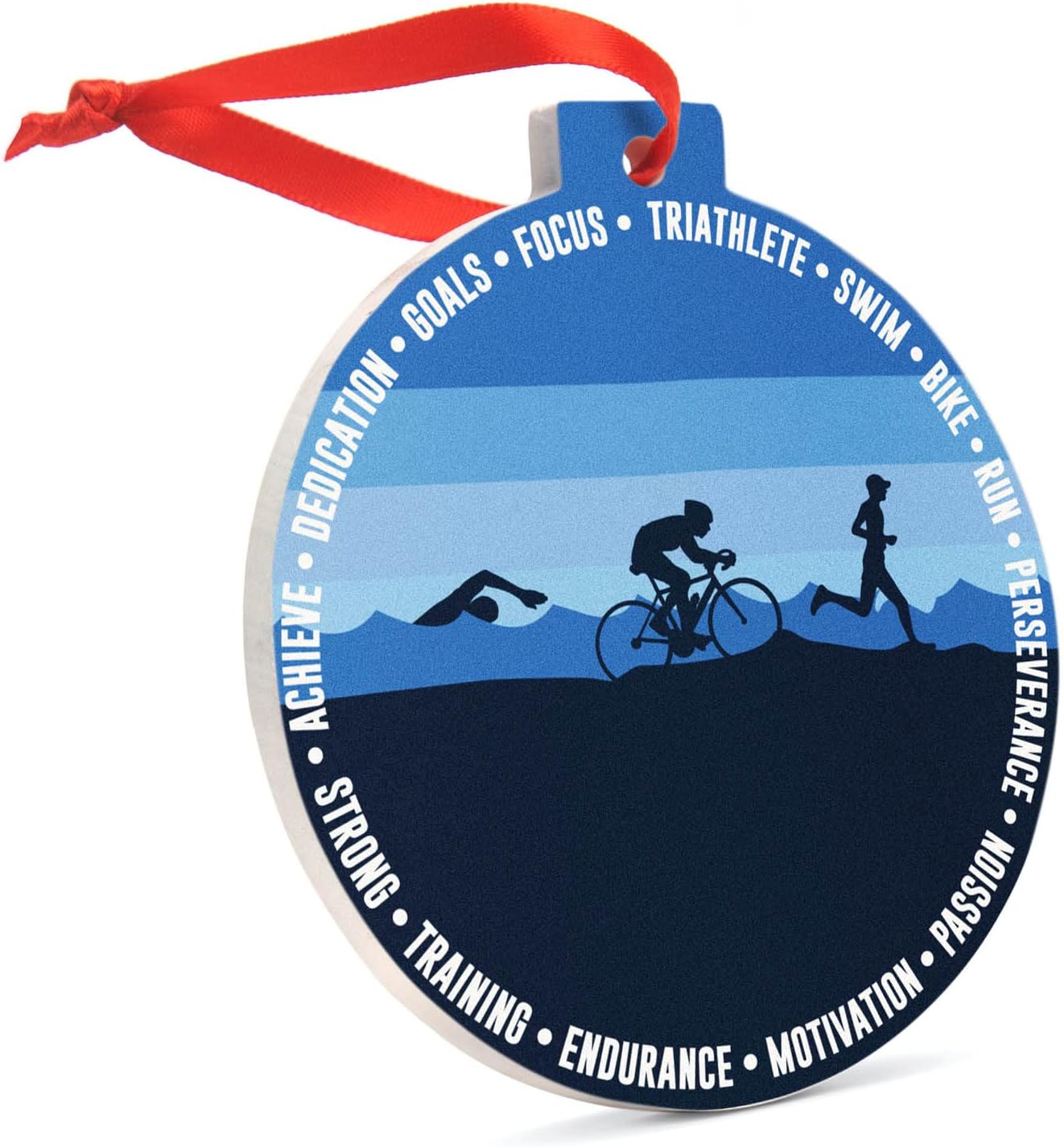 Running Ceramic Ornament Triathlon Christmas Ornament Home & Kitchen