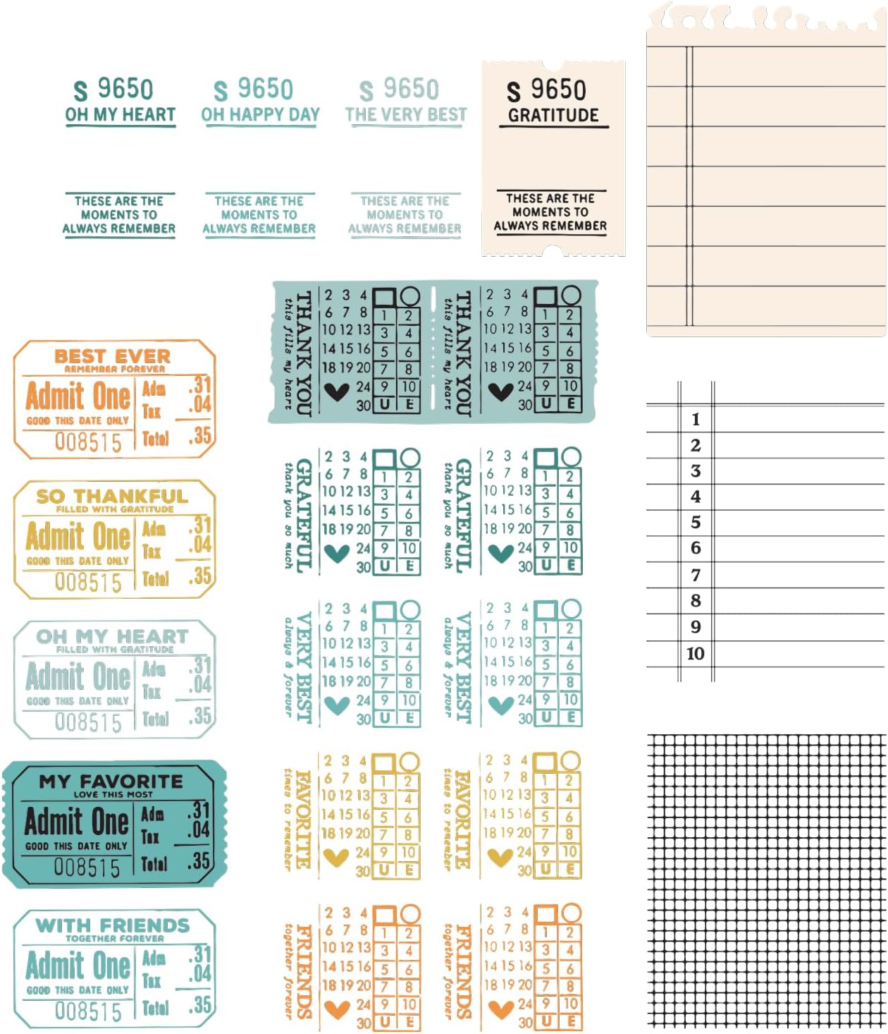 Sizzix A5 Clear Stamps w/Framelits Die Forever Journal Essentials by 49 and Market