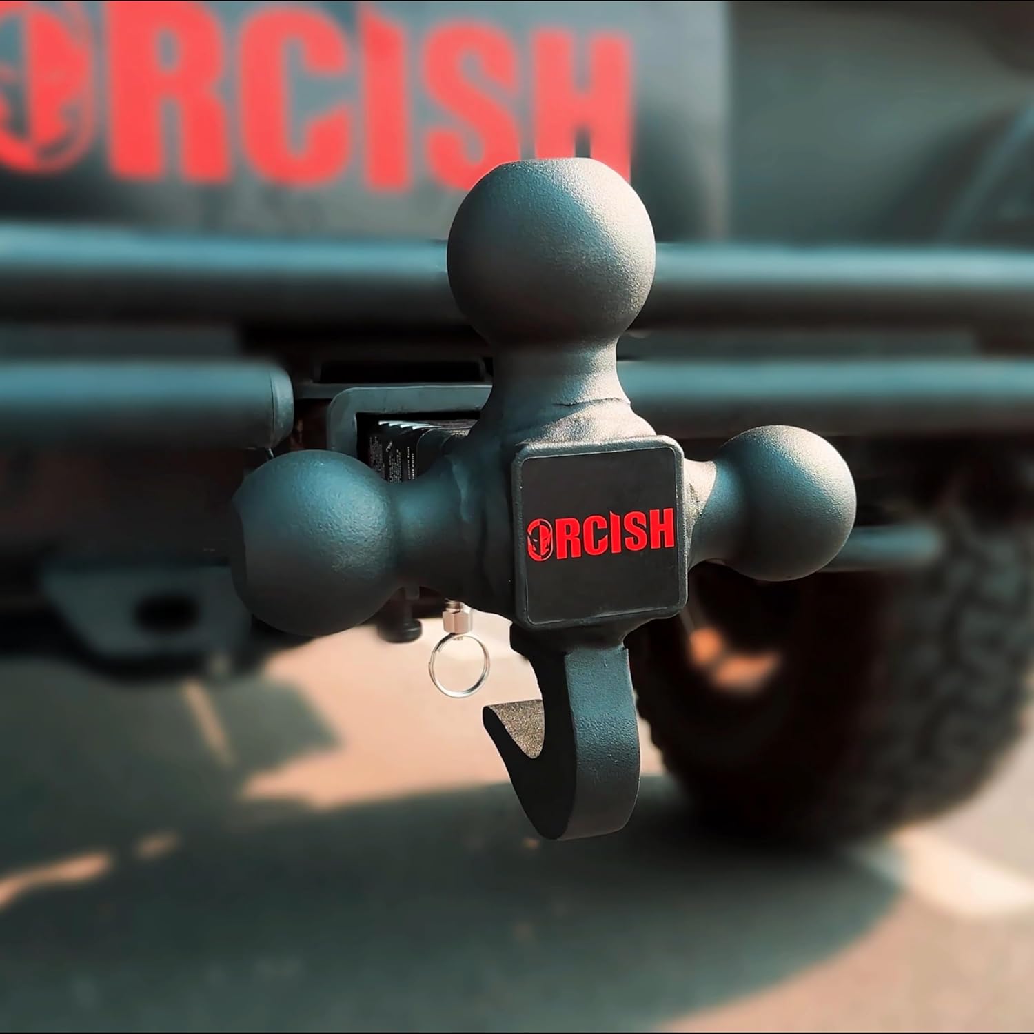 ORCISH 360° Swivel Trailer Hitch, Tri-Ball Mount with Pin & Heavy Duty Hook, Matte Black Plated Trailer Ball Size 1-7/8", 2" and 2-5/16", Fit 2 Inch Hitch Receiver, Rotating Ball Hitch, Towing Hitch - Image 7
