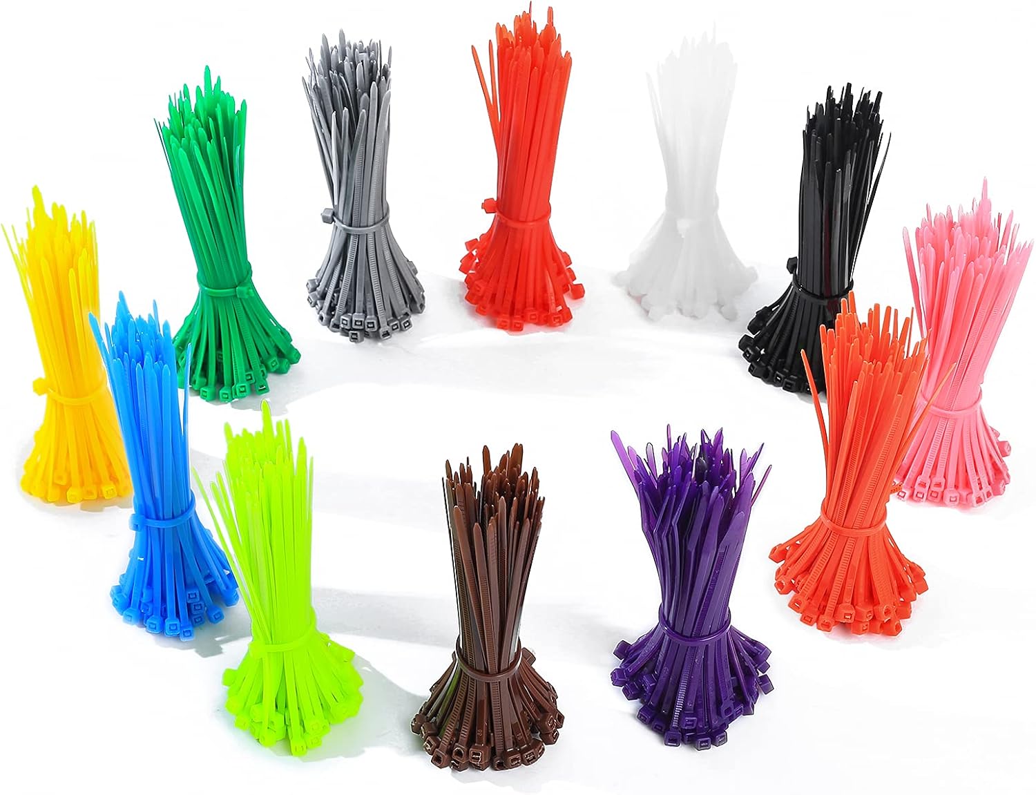 HexinYigjly1200 Pcs Mixed Colored Zip Ties, 4 Inch Multicolor Self-Locking Nylon Cable Zip Ties, 12 Assorted Colorful Cable Ties Resistant for Home Office Garden Garage Workshop chicken leg bands