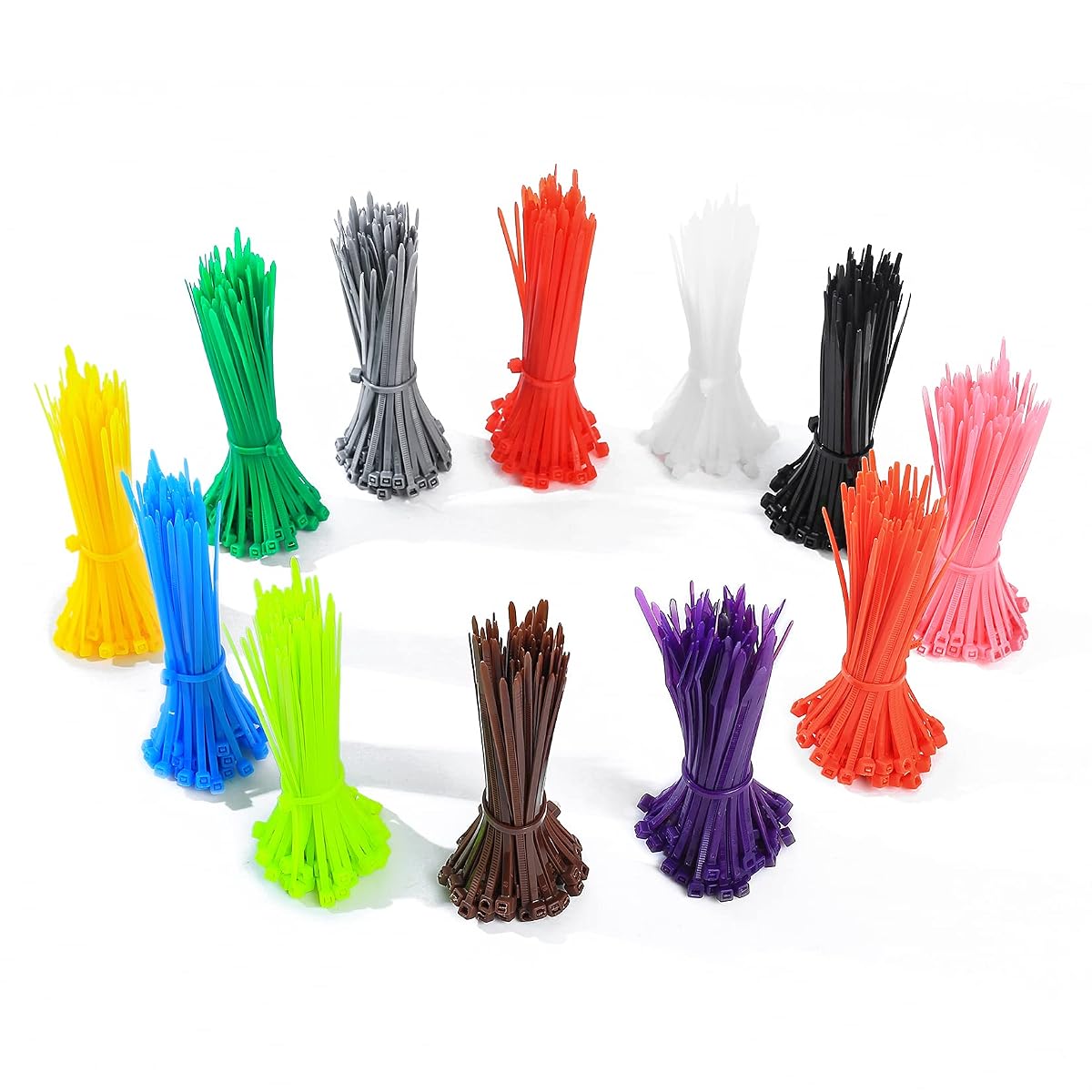 1200Pcs Mixed Colored Zip Ties,Locking Nylon Cable Zip Ties,chick leg rings