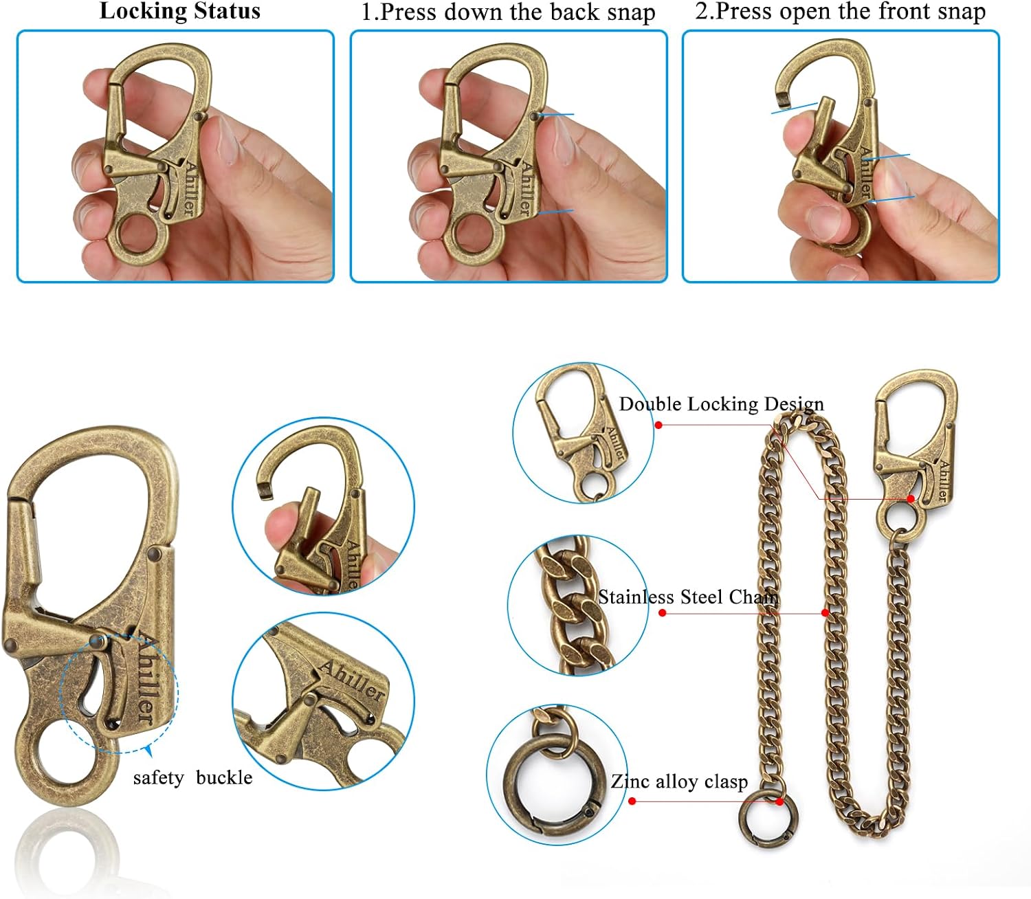 Ahiller Heavy Duty Key Wallet Chains for Men Biker image 4