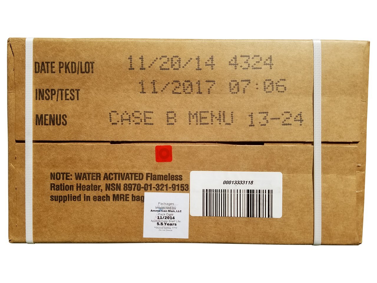 Genuine Military MRE Case (Meal Ready to Eat) Ultimate Inspection By Ammo Can Man Inspect Date 11/2017 or newer (Case "B")