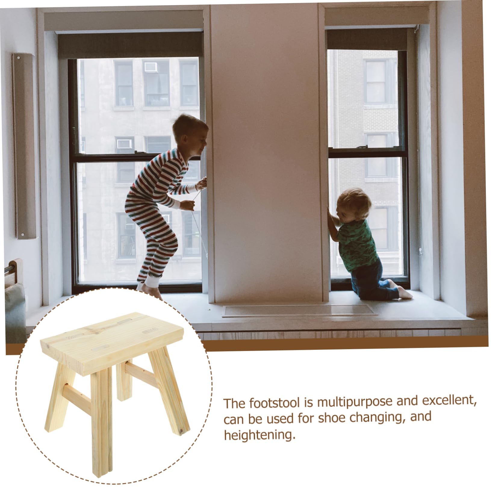 Zerodeko Kinderhocker für Zuhause, Kleiner Trittschemel Khaki