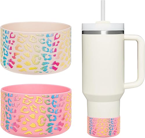 Vista 15 de WK IEASON 2 Pcs Tumbler Bottom Protector Boot for Stanley Quencher Adventure 40oz & Stanley IceFlow 20oz 30oz, Stealth Landing-2.83inch Bottom