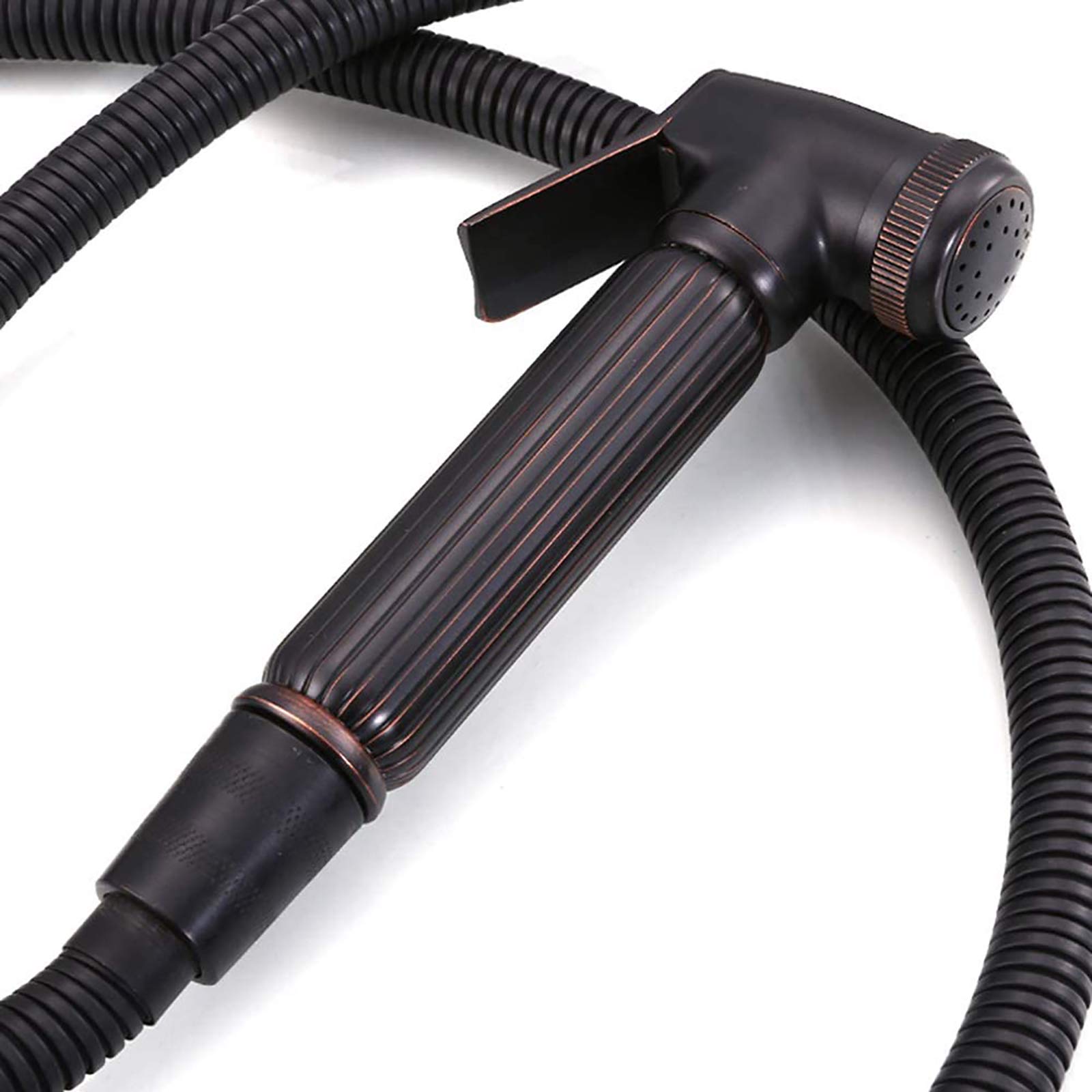 Pulverizador de bidé de mano para inodoro y baño, kit de rociador de pañales de tela de latón con manguera de acero inoxidable y soporte, ideal para baño de mascotas e higiene personal, acabado de
