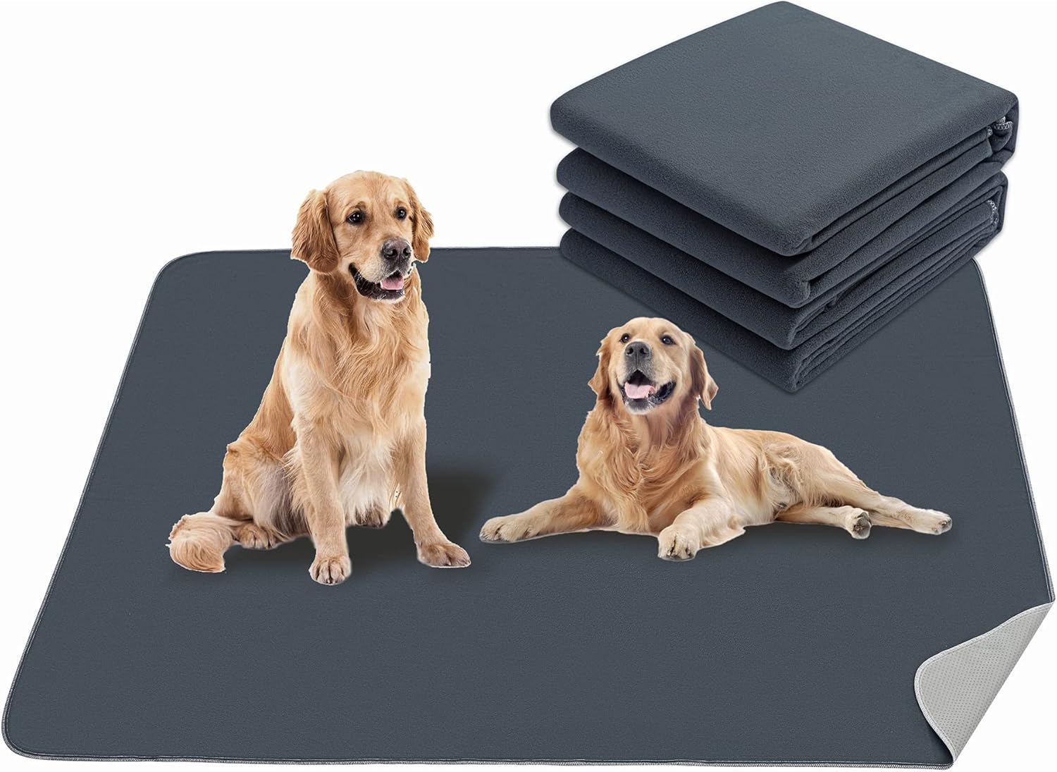 Reusable Pee Pads for Dogs + Pet Grooming Glove,Washable Pee Pads with Fast Absorbent Non-Slip Quick Dry,Whelping Pad for Playpen/Crate,Waterproof Puppy Potty Training Pads,Floor Mat for Pet