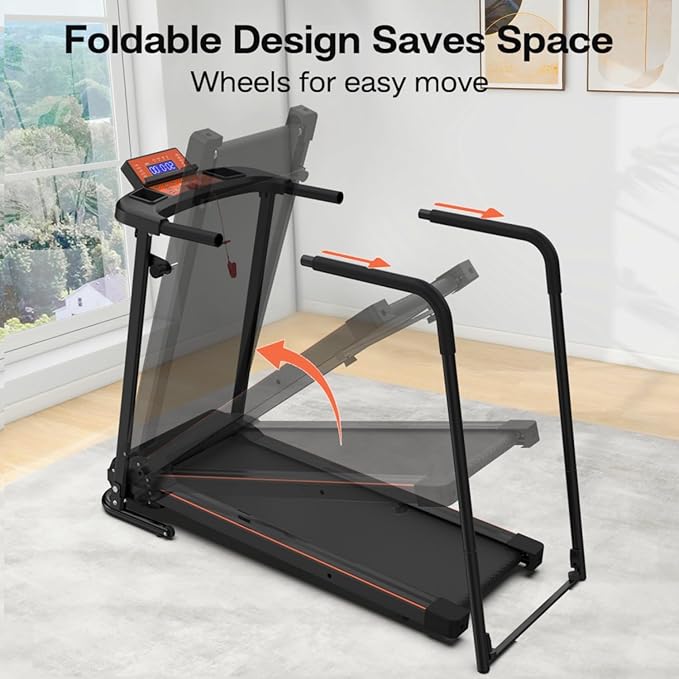 Caminadora Plegable para Casa con Barandales Extendidos, 2.5 HP miniatura 5